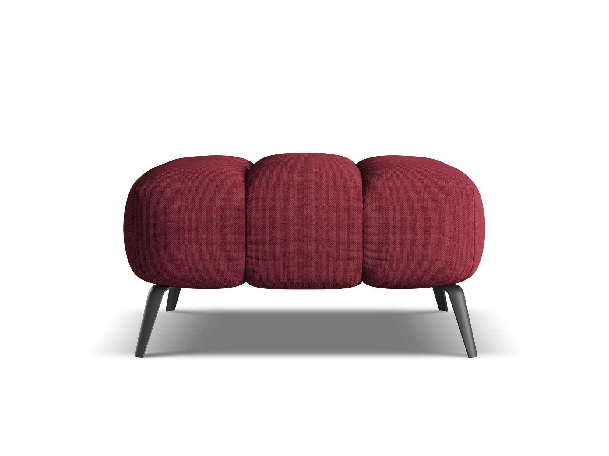 POUF Chenille Stoff Rot - Rot/Weinrot, Textil/Metall (78/41/60cm) - Makamii