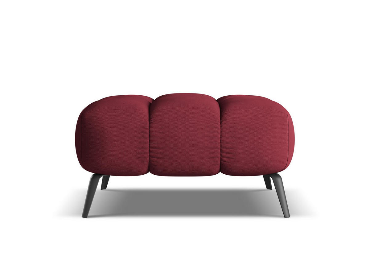 POUF Chenille Stoff Rot - Rot/Weinrot, Textil/Metall (78/41/60cm) - Makamii