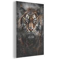 AKUSTIKBILD Tiger - Tiere - Porträt - Luxus - Schwarz Wanddeko 60x90 cm - Braun, Kunststoff (60/90/0.9cm) - MuchoWow