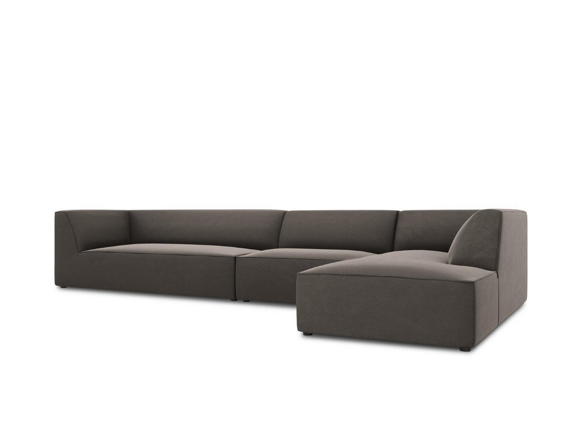 ECKSOFA rechts Ruby aus Samt dunkelgrau 5 Sitzplätze - Dunkelgrau, Textil (180/366cm) - Micadoni