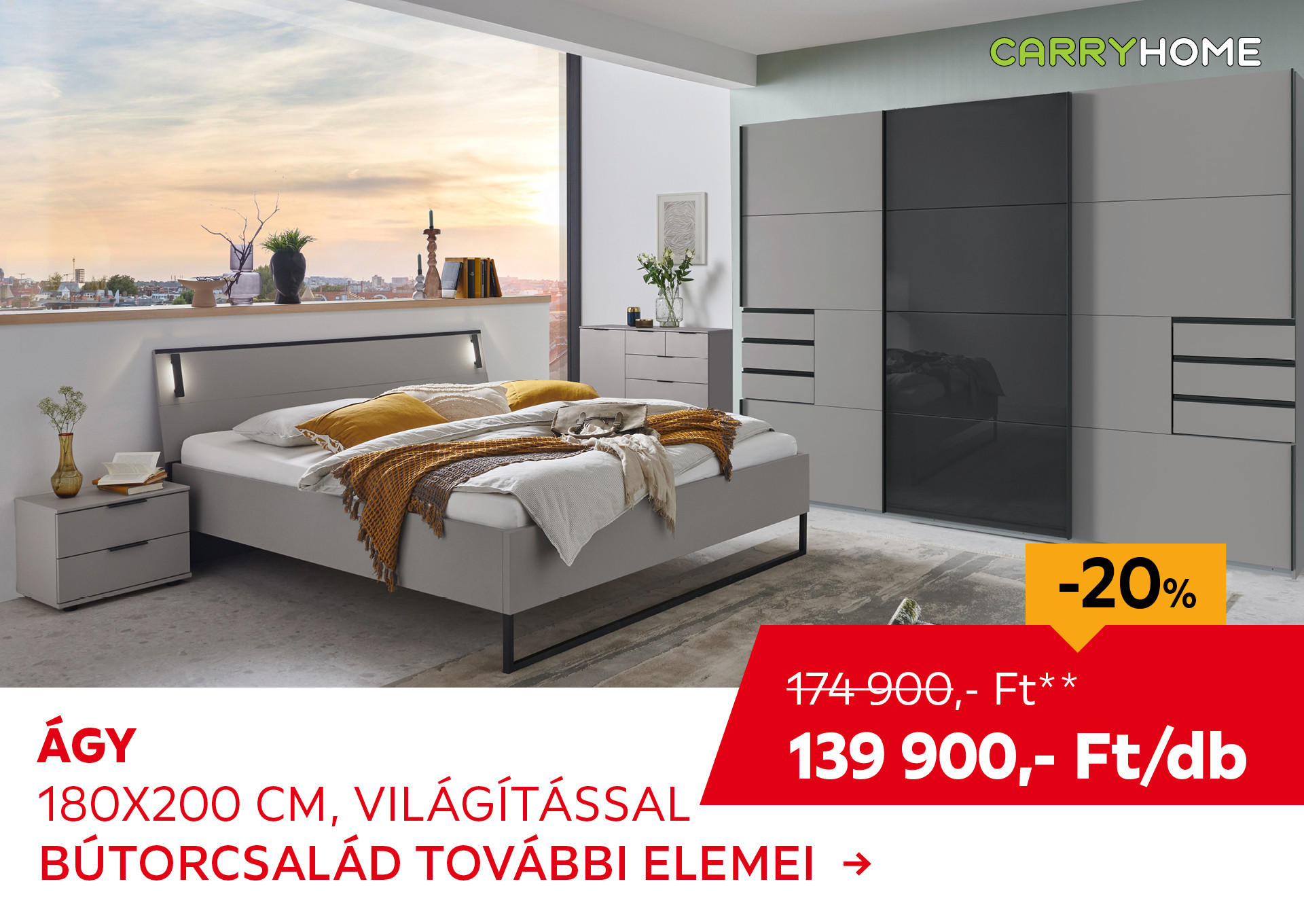 ÁGY  180x200 cm VILÁGÍTÁSSAL Kiemelt termék 174900 Ft.- helyett 139900 Ft.-