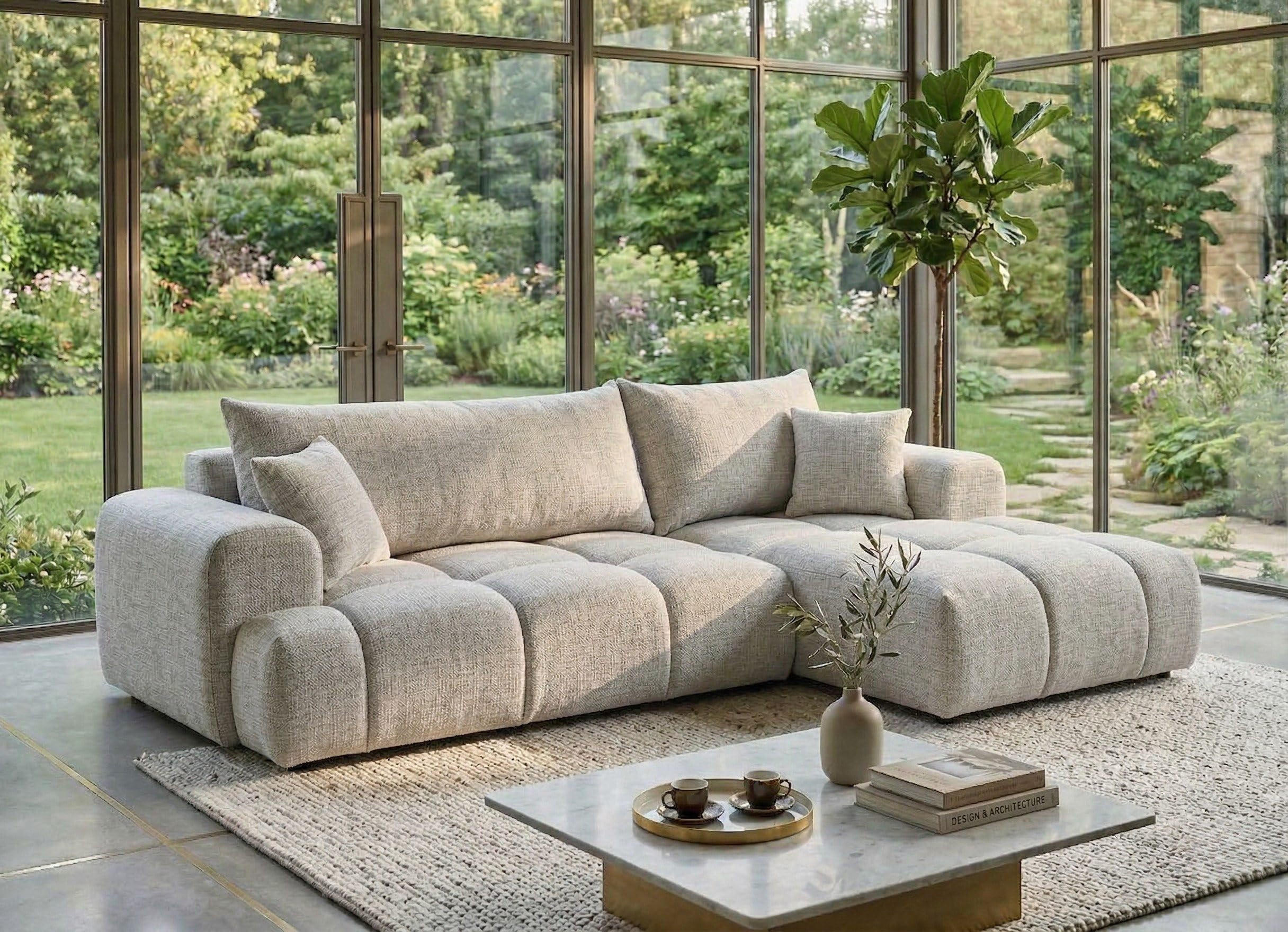 BIG-SOFA Vitton II Beige Rechts - Beige, Textil (260/85/200cm) - B&B Home