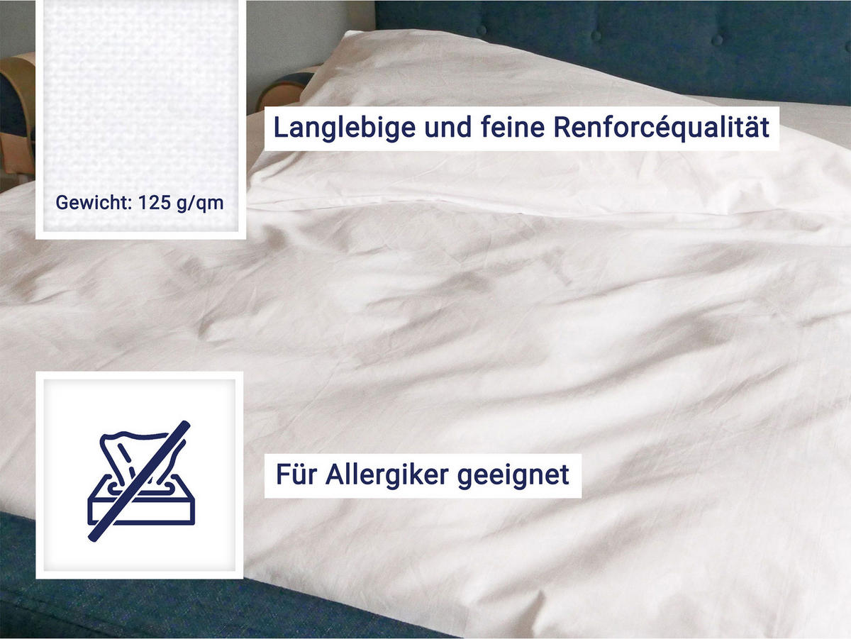 BETTWÄSCHE, 220x240 cm, 100% Baumwolle, Weiß - Weiß, Textil (240/220cm) - Zollner