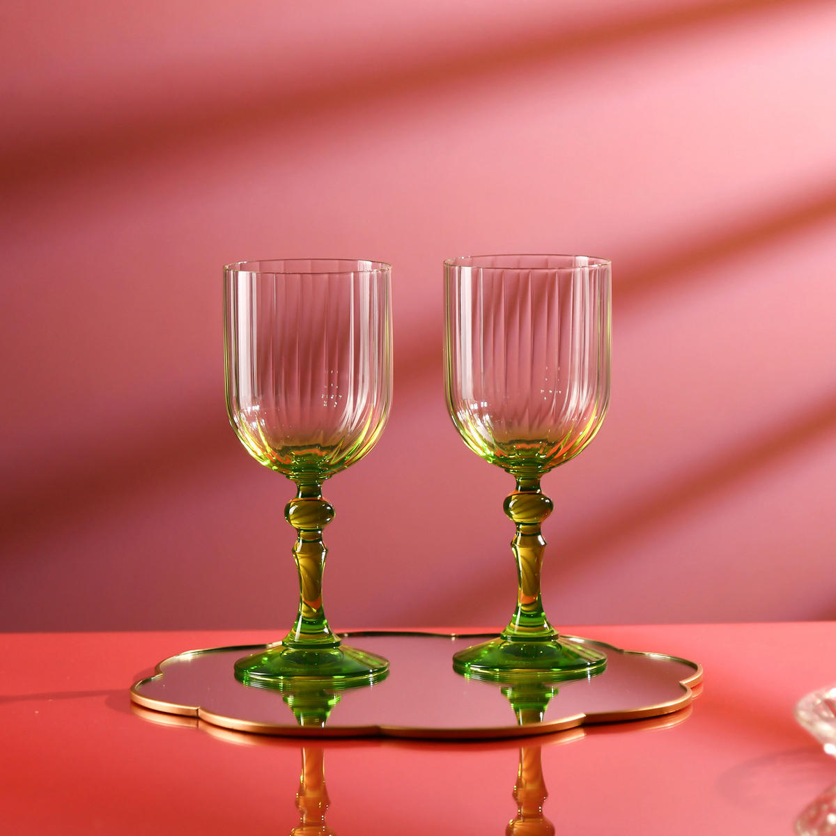 WEINGLÄSER, 2er-Set, 300 ml - Hellgrün/Grün, Glas (0.3L) - Krosno Glass