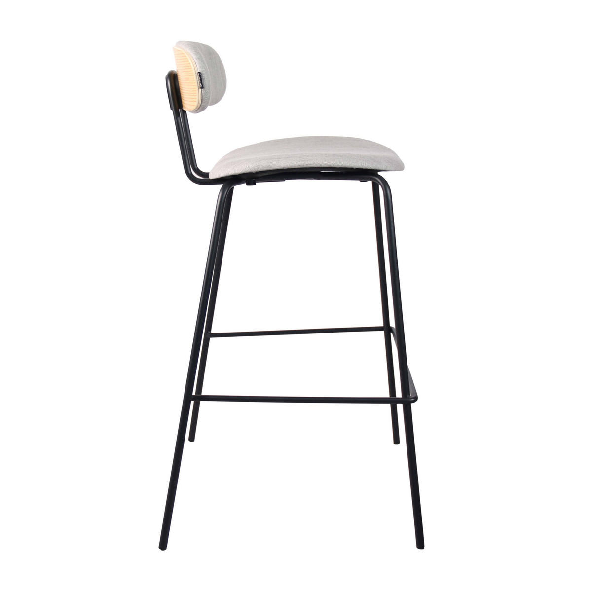 BARHOCKER 2-tlg., Grau - Grau, Holz (52/97/52cm) - Oviala