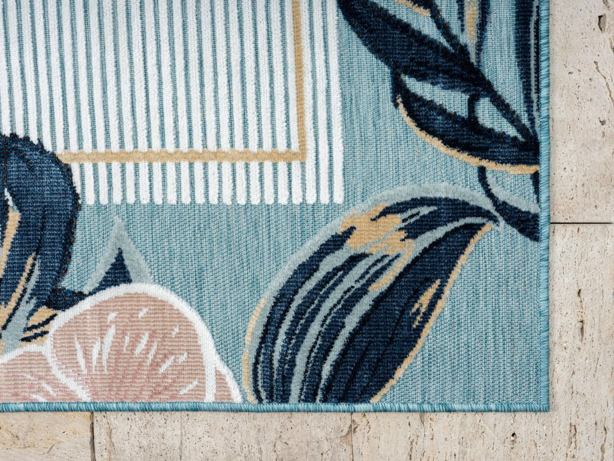 OUTDOORTEPPICH Kairos Türkis,Altrosa,Dunkelblau 140/200 cm - Türkis, Textil (140/200cm) - My-Rug