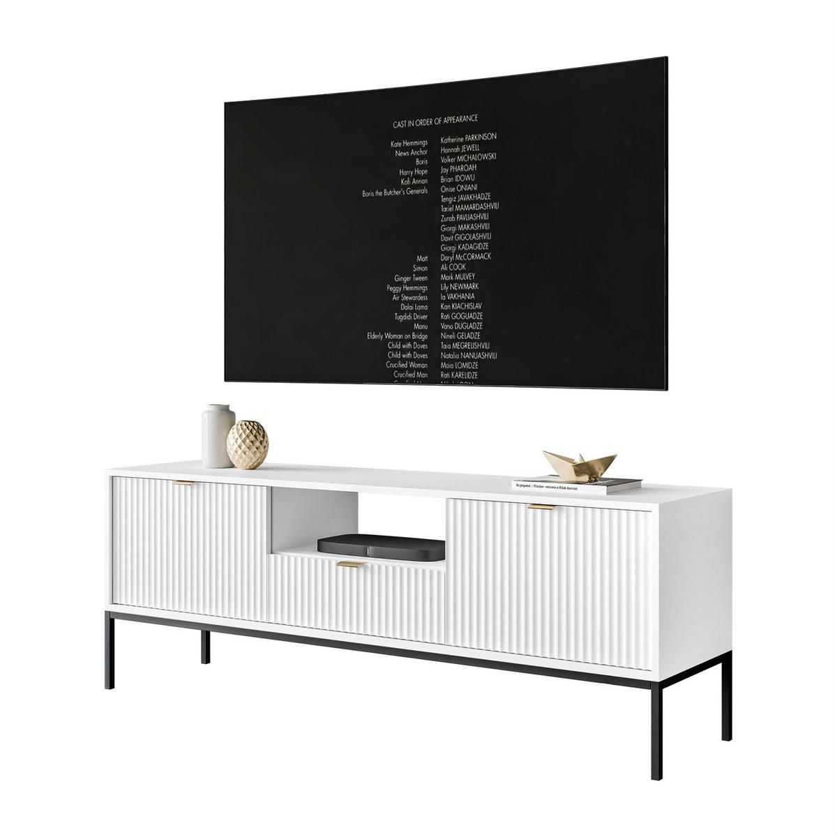 TV-ELEMENT CORTADO RTV154 WEISS - Weiß, Holzwerkstoff (154/56/39cm) - Lookway