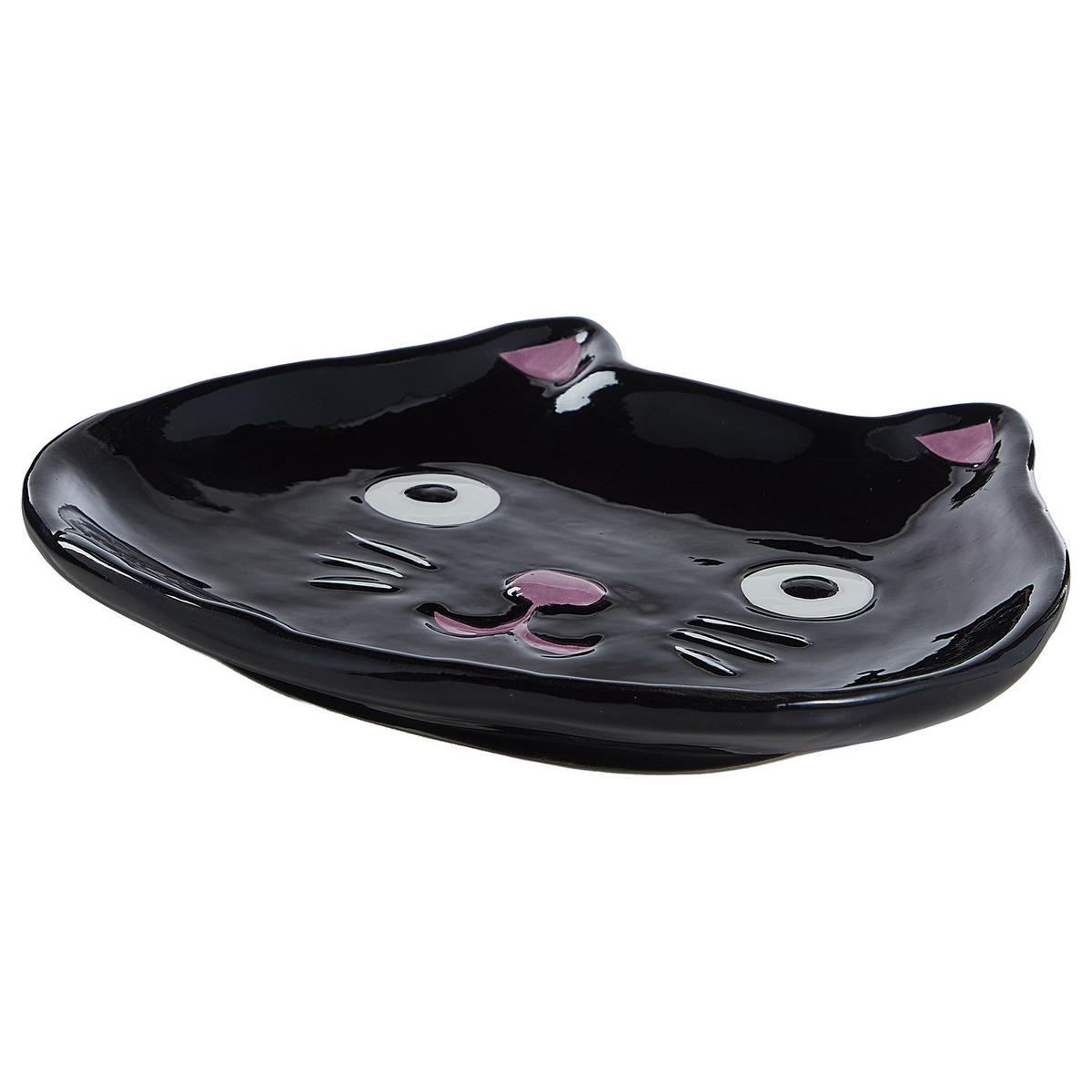 DEKO-TELLER (2er-Set) Halloween Katze - Schwarz, Stein (15cm) - Butlers