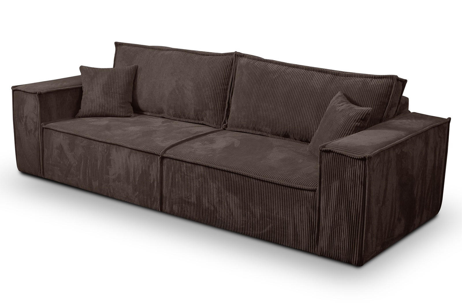 SCHLAFSOFA mit Bettkasten und Cordstoff MONA Braun - Braun, Holzwerkstoff (255/85/105cm) - Compleo24