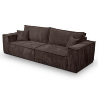 SCHLAFSOFA mit Bettkasten und Cordstoff MONA Braun - Braun, Holzwerkstoff (255/85/105cm) - Compleo24