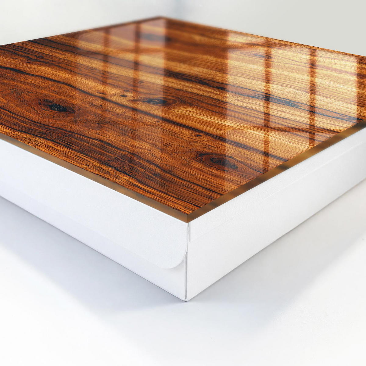 SCHLÜSSELBOX Weiß 30x30 cm – Türöffnung nach rechts - Holzstruktur - Braun, Metall (30/30/5cm) - TULUP