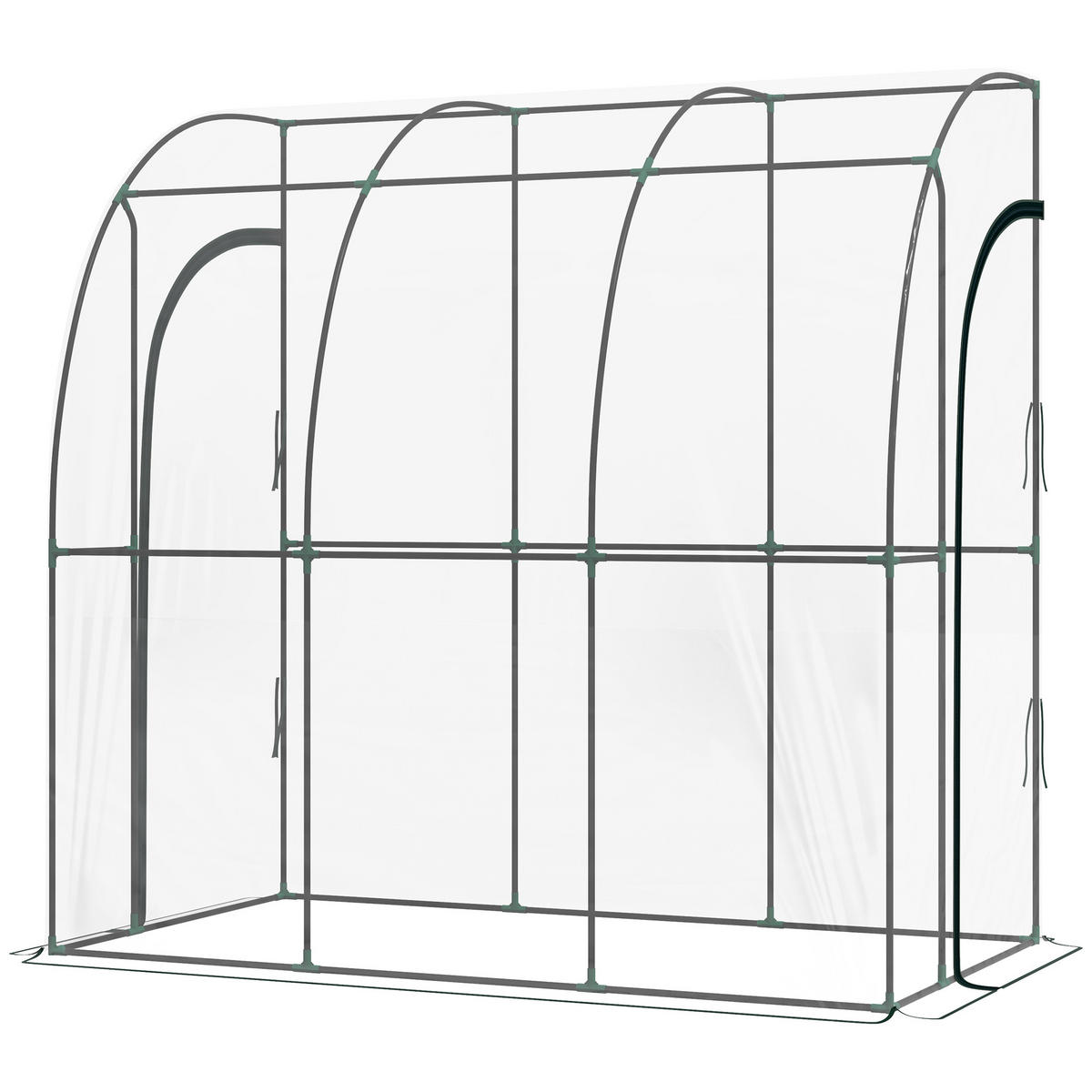 GEWÄCHSHAUS DE-12031 anlehnbar mit 2 Türen Transparent - Transparent, Kunststoff (118/212/214cm) - ComfortXL