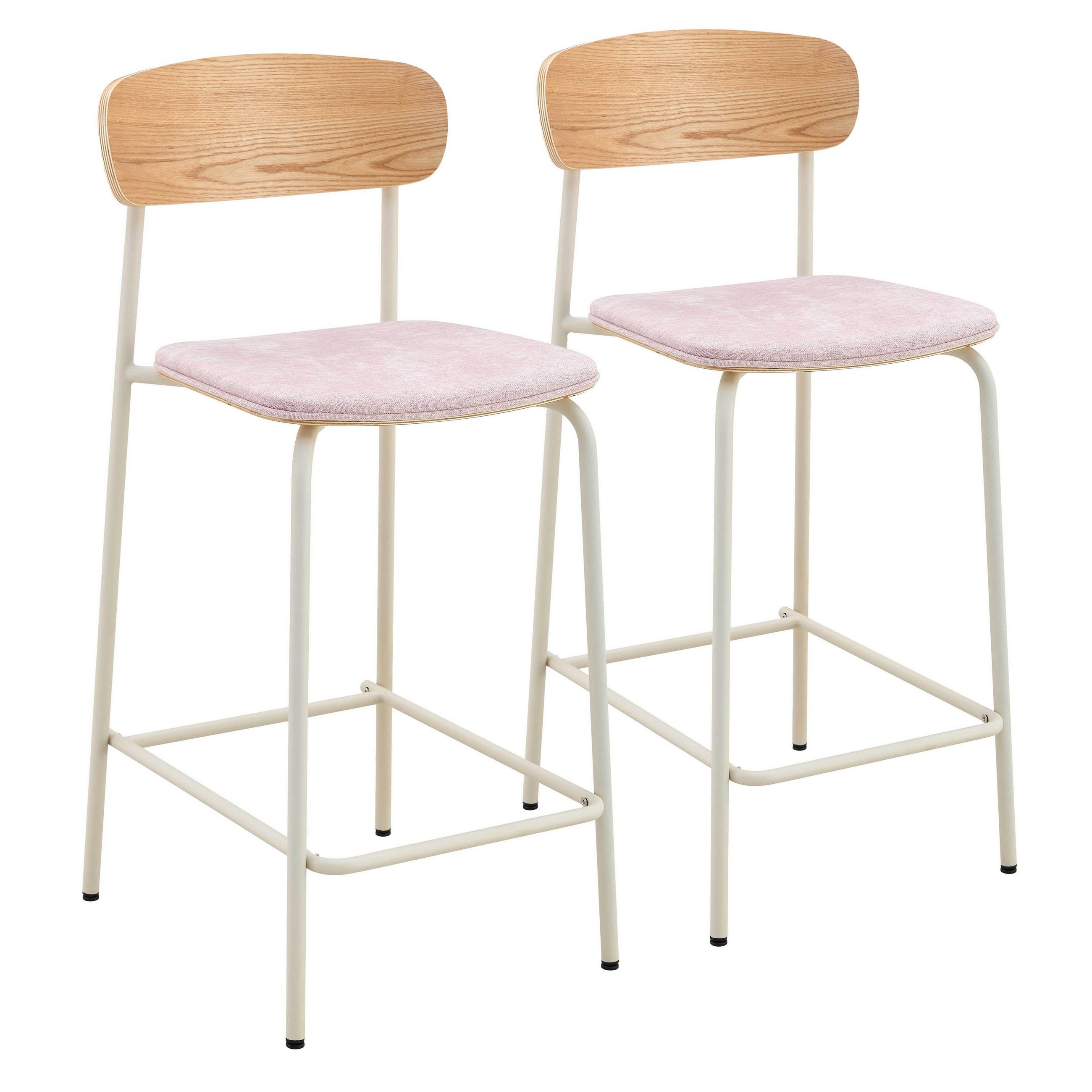 BARSTUHL 2-tlg., Rosa - Pink, Holz (42/96/50cm) - Oviala