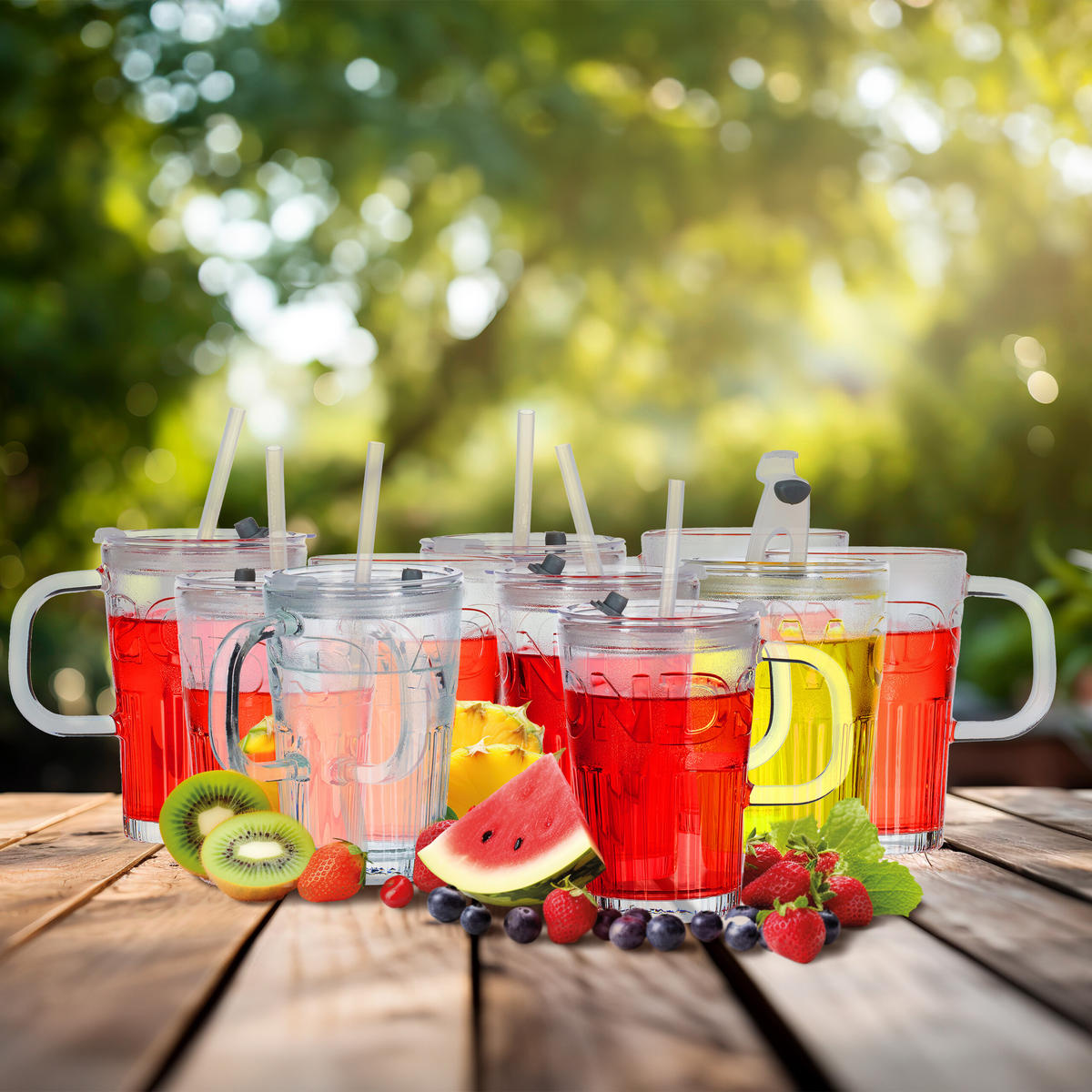 10xTRINKGLÄSER - Transparent, Glas/Kunststoff - Relaxdays