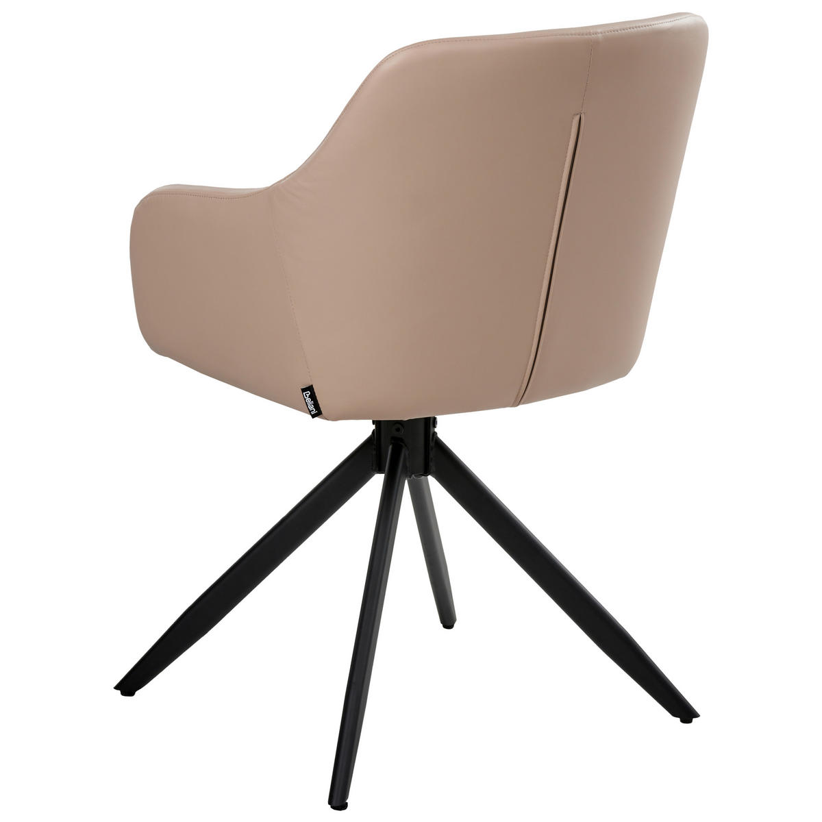 ESSZIMMERSTUHL 2er-Set drehbar Kunstleder Sandbeige Likely - Sandfarben, Kunststoff (56/85/71cm) - Beliani