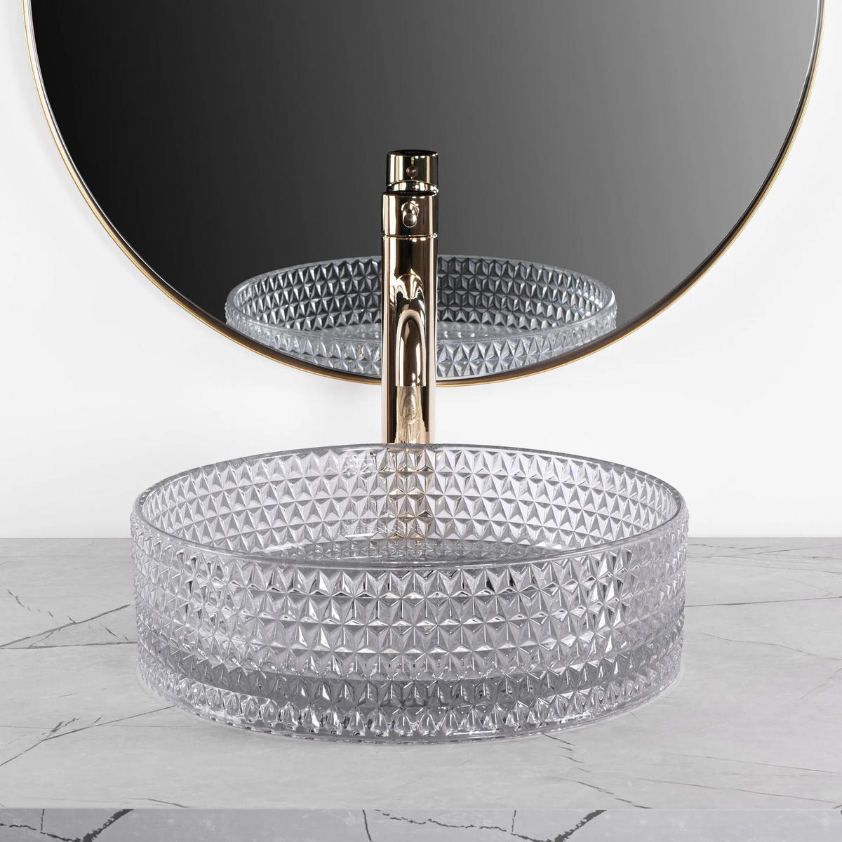 AUFSATZWASCHBECKEN Rea Cristal Light Grey - Grau, Keramik (35.5/11.5/35.5cm) - REA