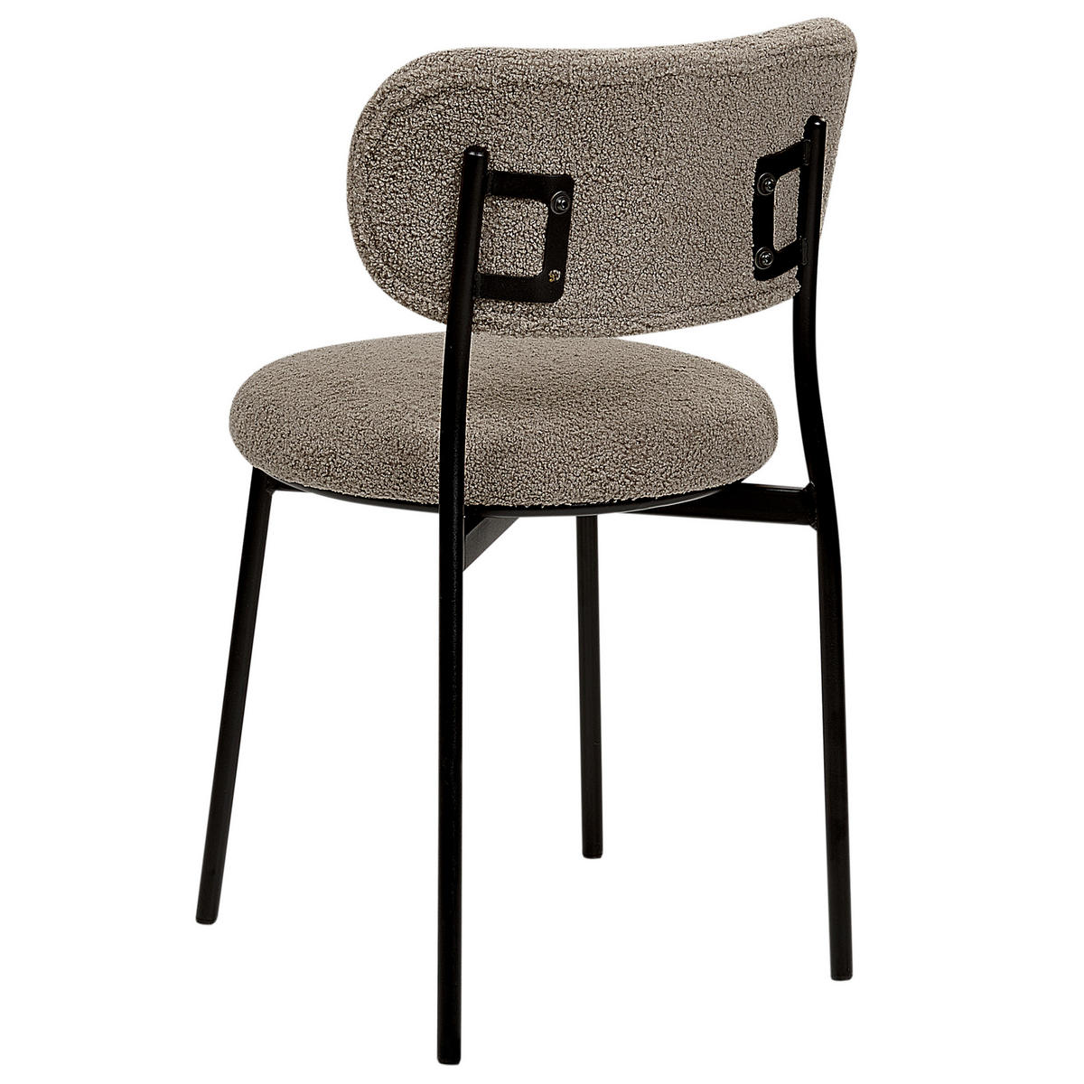 ESSZIMMERSTUHL 2er-Set Bouclé taupe/schwarz Casey - Beige/Schwarz, Textil (43/76/44cm) - Beliani