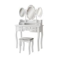 SCHMINKTISCH Diana Weiß 90 cm mit Beleuchtung und Hocker - Weiß, Holzwerkstoff (90/147/40cm) - Vicco