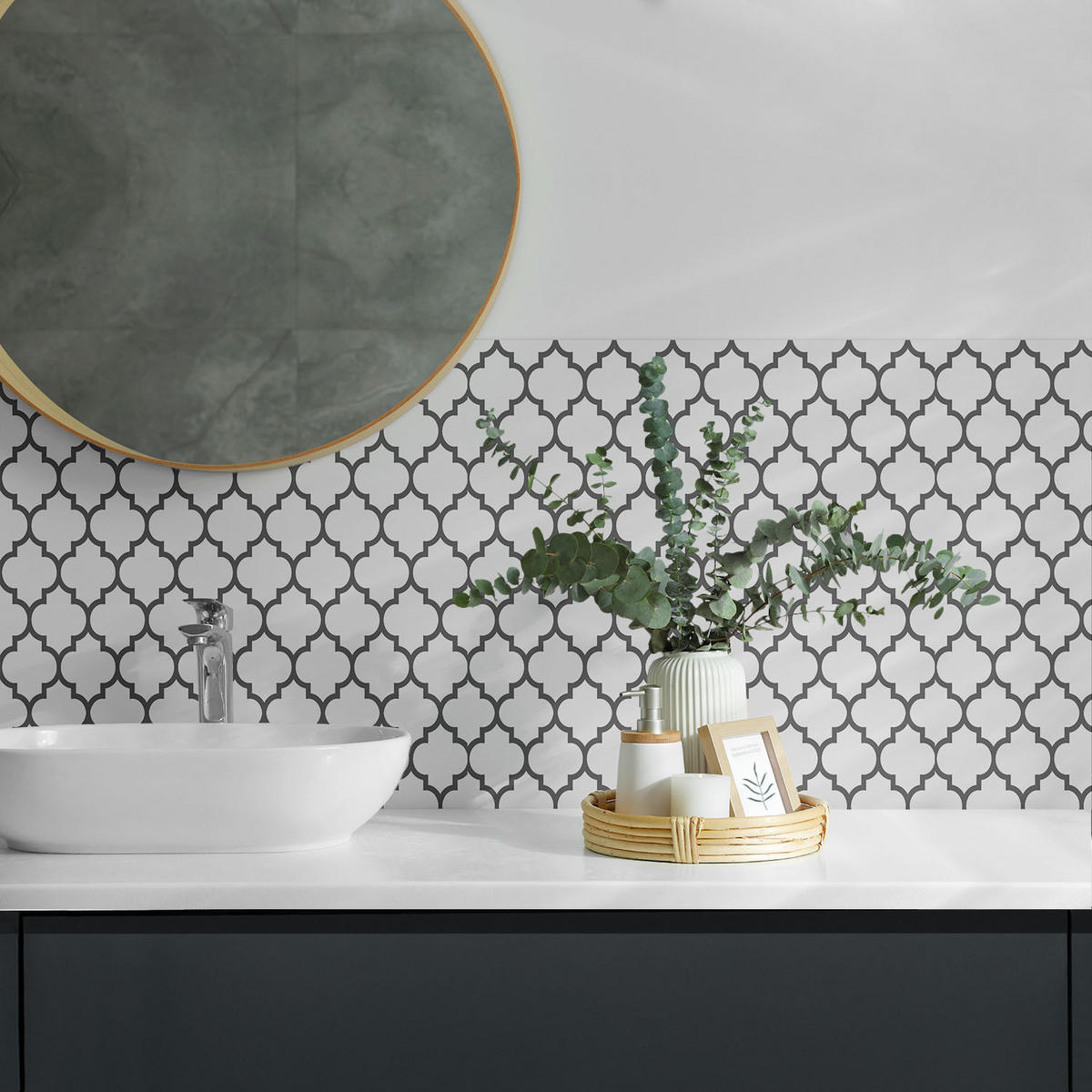 WANDPANEEL 4x 50x50 cm selbstklebend Jornisse - Schwarz, Kunststoff (50/1.6/50cm) - Wallfluent