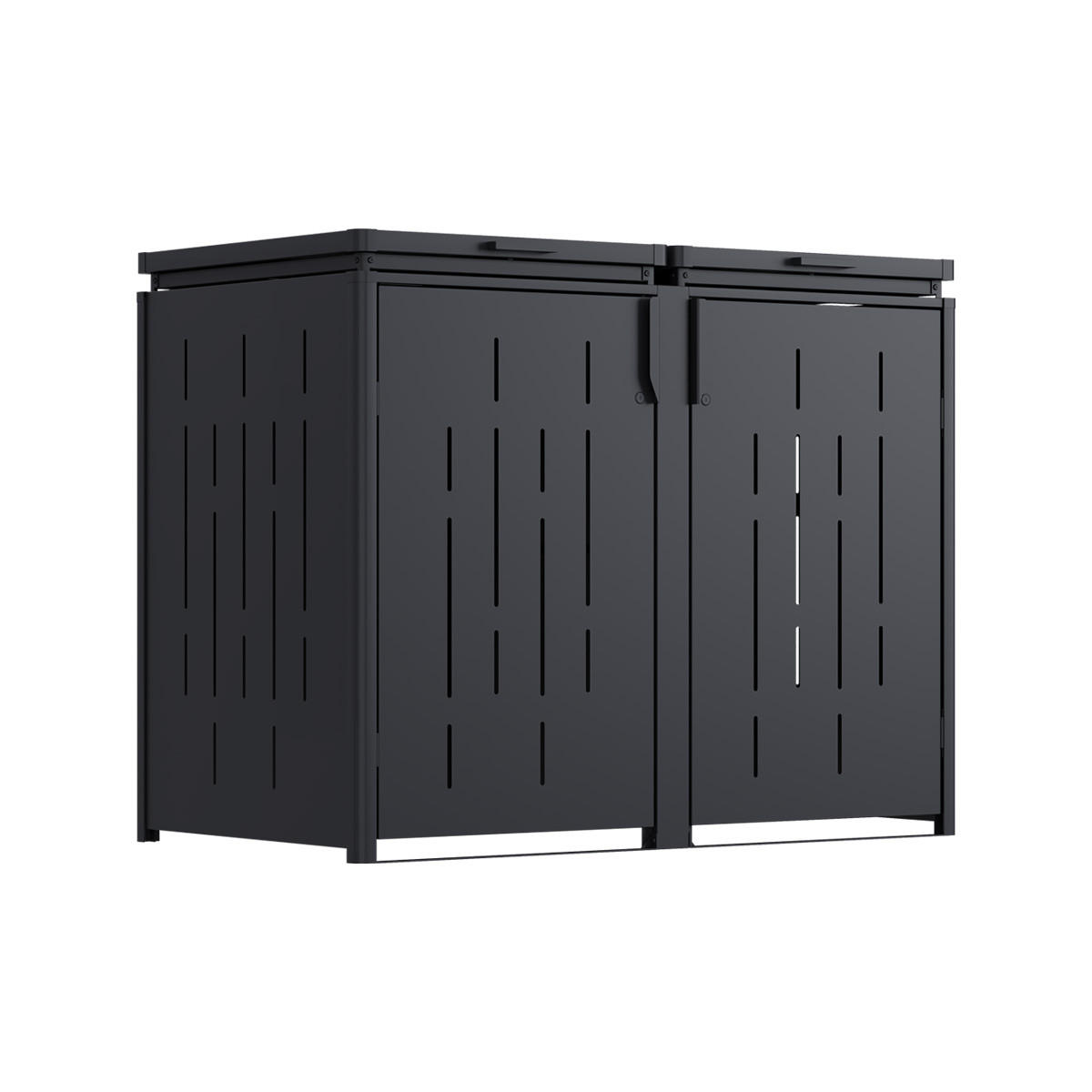 MÜLLTONNENSCHRANK aus Stahl 1500L in Anthrazit - Anthrazit, Metall (150/120/83cm) - WEIDE