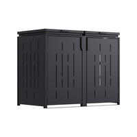 MÜLLTONNENSCHRANK aus Stahl 1500L in Anthrazit - Anthrazit, Metall (150/120/83cm) - WEIDE
