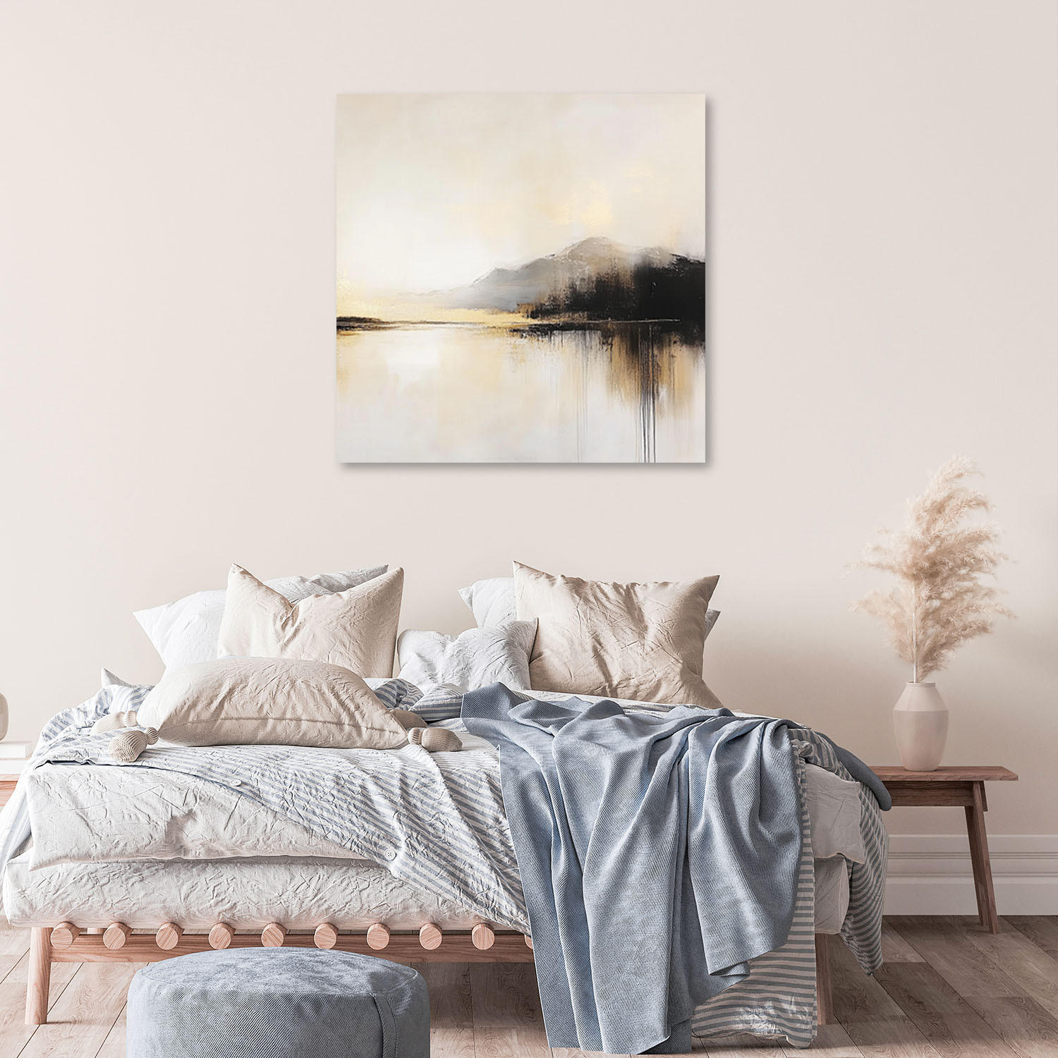 LEINWANDBILD Abstraktion in Beige 30x30cm - Beige, Textil (30/30cm) - Feeby