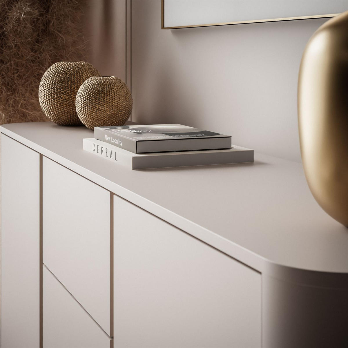 KOMMODE mit Schubladen DESTINY KSZ-168 Kaschmir - Kaschmir, Holzwerkstoff (168/84/39cm) - Lookway