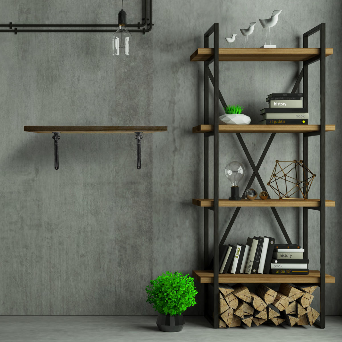 2XKONZOLY na regály - čierna, kov (4/23.5/18cm) - Relaxdays