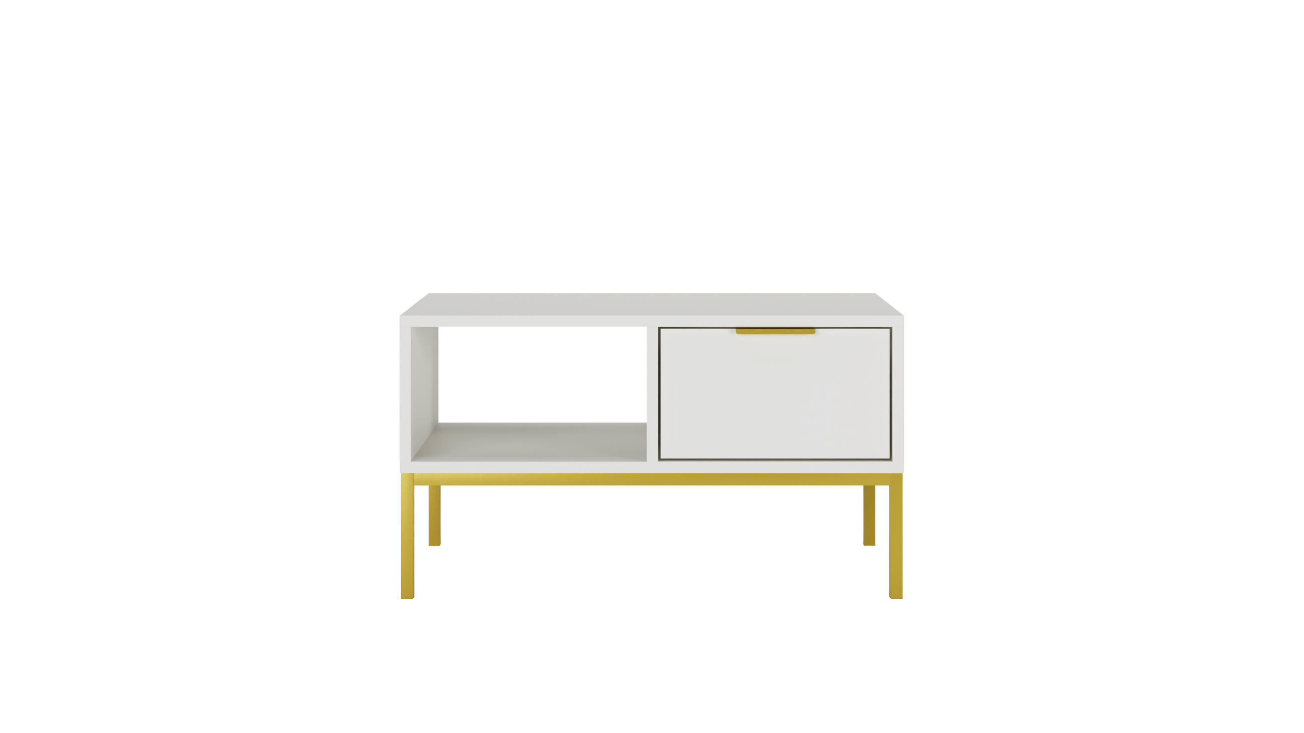 COUCHTISCH Austin 60/45,4/80 cm - Goldfarben/Weiß, Holzwerkstoff (80/60/45cm) - Kocot Kids