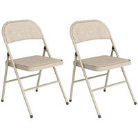 KLAPPSTÜHLE 2ER-SET aus Polyester Stahl Beige - Beige, Textil/Metall (45/78/46cm) - HOMCOM