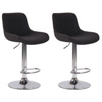 BARHOCKER 2er Set Lentos Stoff chrom schwarz - Chromfarben/Schwarz, Textil/Metall (50/108/50cm) - TPFLiving