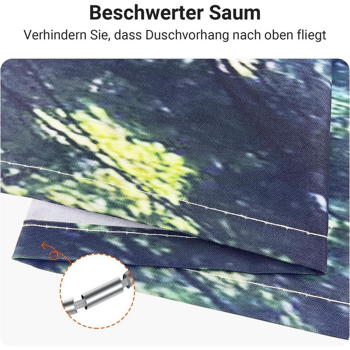 DUSCHVORHANG Sunshine Forest 180 x 170 cm Textil Wasserabweisend Waschbar - Grün, Textil (180/170cm)