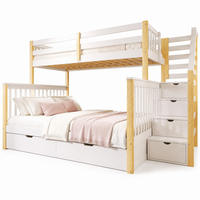 HOCHBETT 90/200+140/200 mit Schubladen und Stauraum in Weiß - Weiß, Holzwerkstoff (90/200cm) - EVRYAE