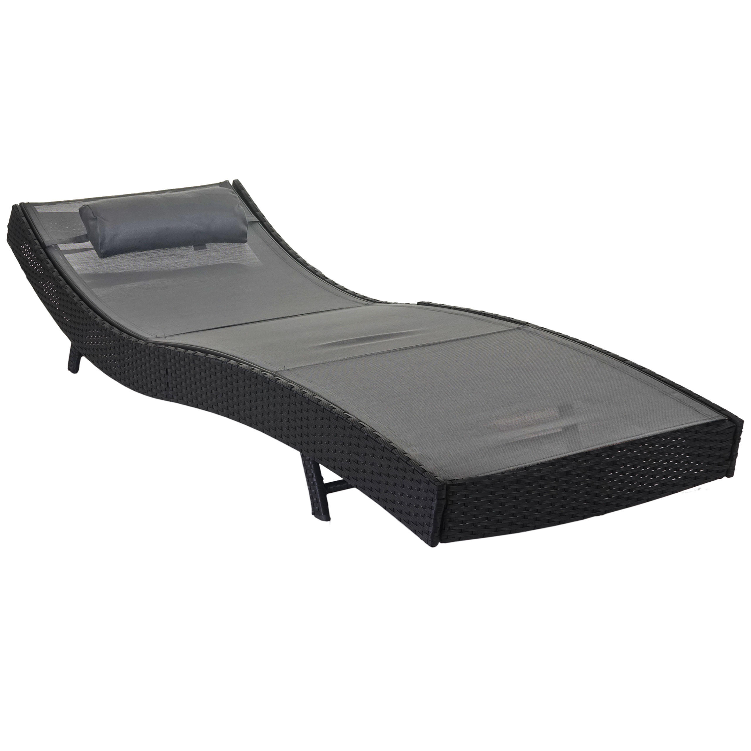 SONNENLIEGE Anthrazit, Grau - Anthrazit/Grau, Kunststoff (70/88/220cm) - MCW