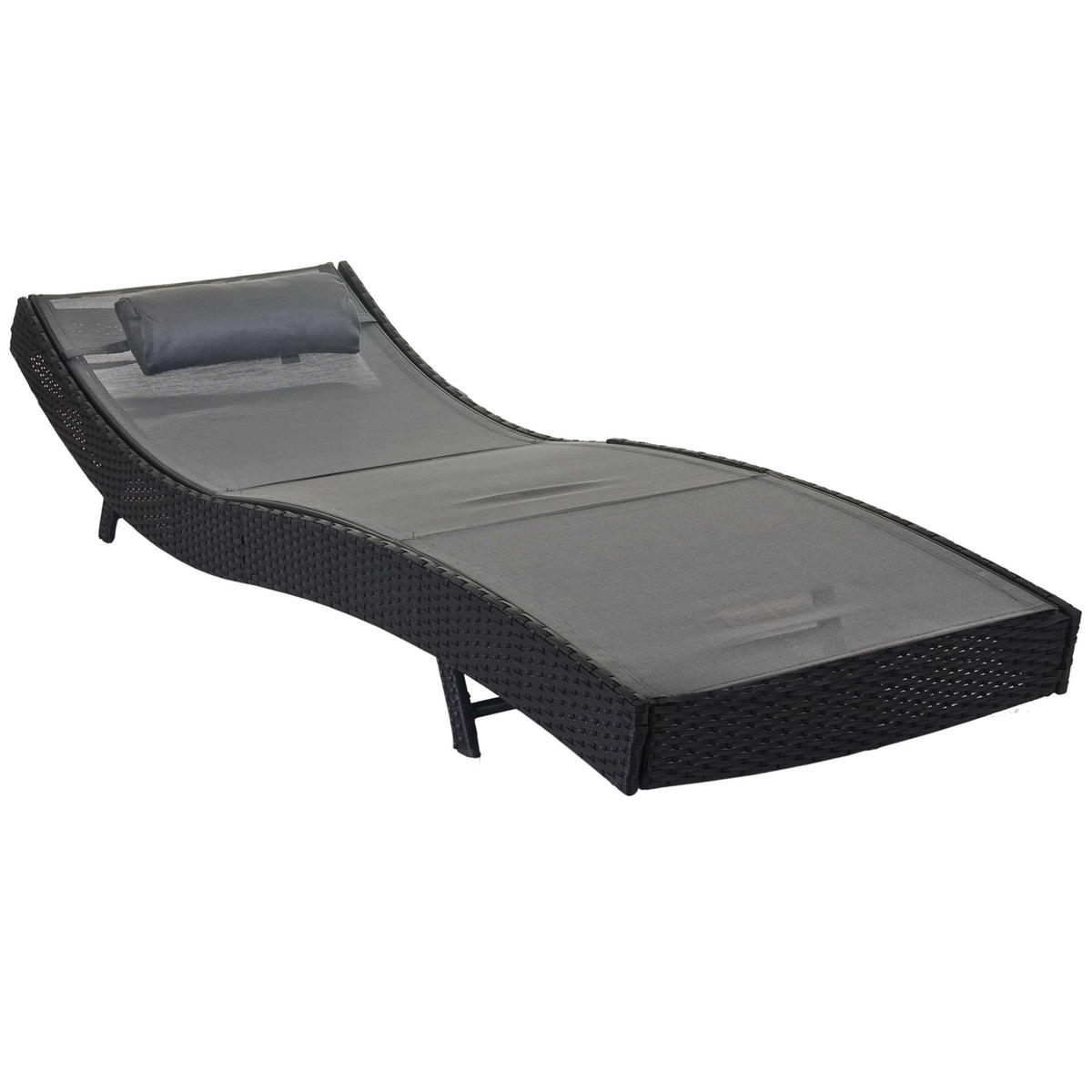 SONNENLIEGE Anthrazit, Grau - Anthrazit/Grau, Kunststoff (70/88/220cm) - MCW