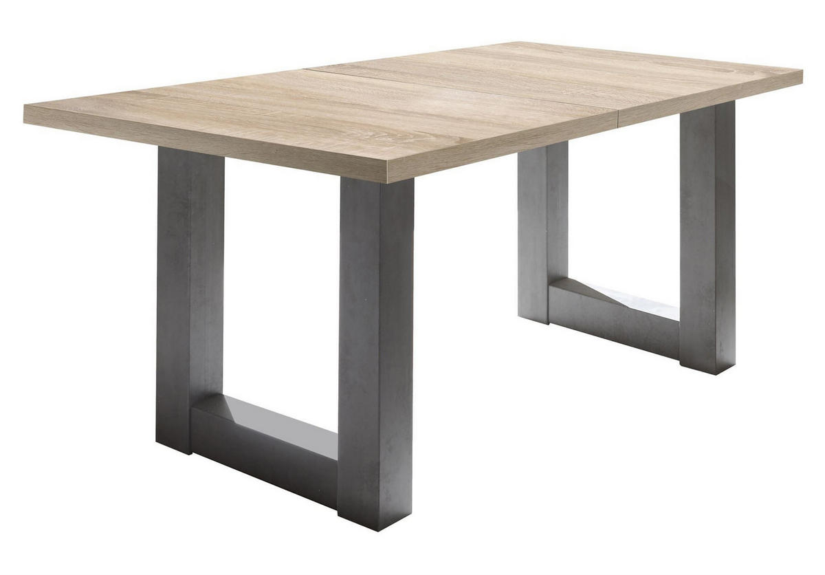 ESSTISCH ausziehbar Eila 3 160 x 90 x 75 Esszimmertisch Graphit/Eiche Sägerau - Sonoma Eiche, Holz (160/90/75cm) - 58aufmkessel