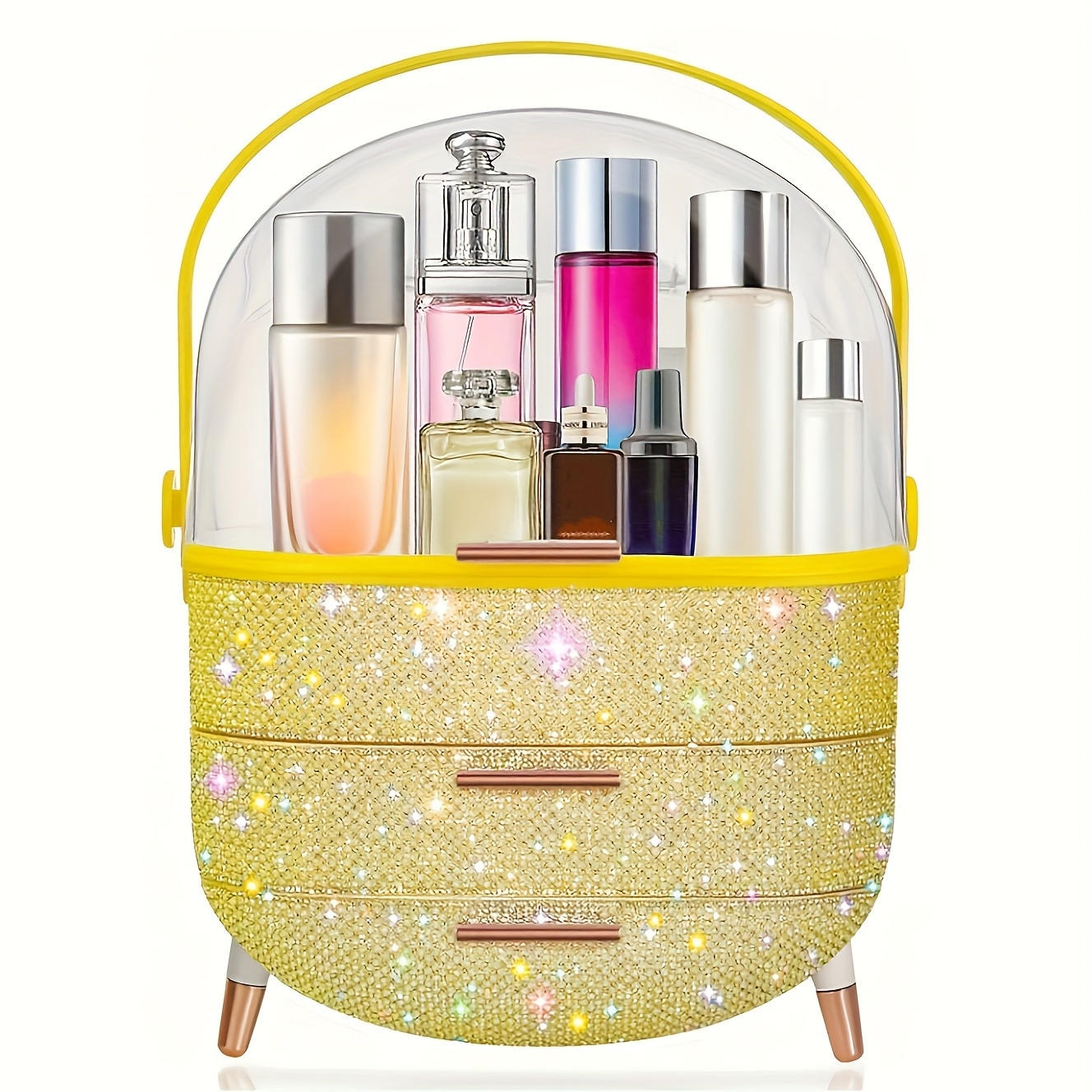 KOSMETIK ORGANIZER Thalya 29/19/38 cm - Gelb, Kunststoff (19/38/29cm) - ZMH