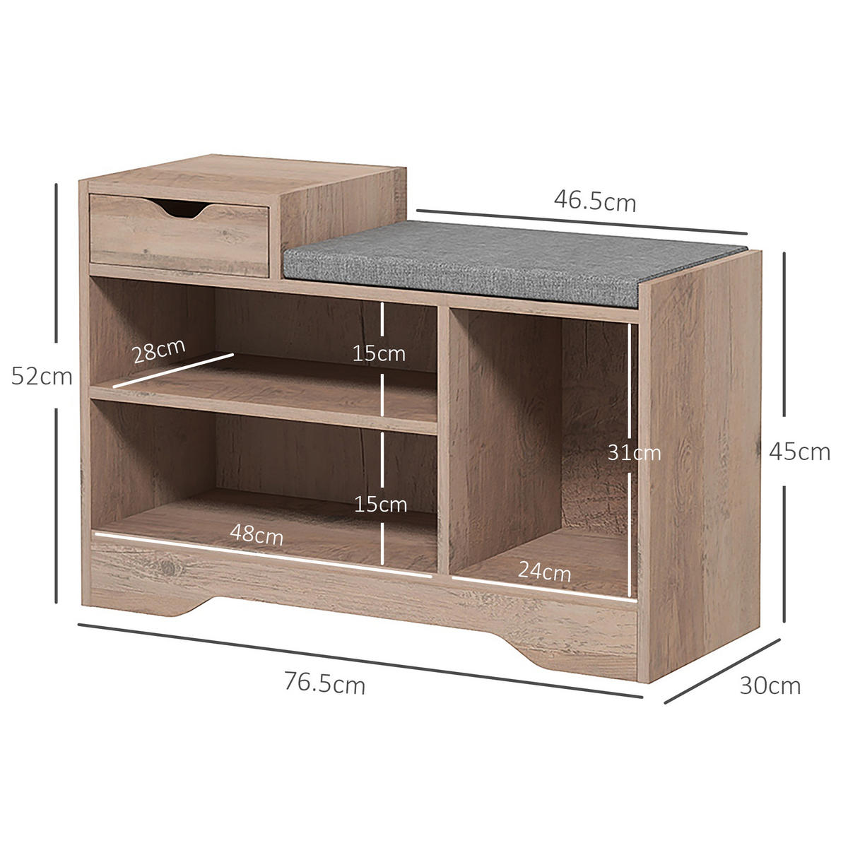 SCHUHBANK Grau 1 Stück - Grau, Kunststoff (30/52/76.5cm) - GiPP
