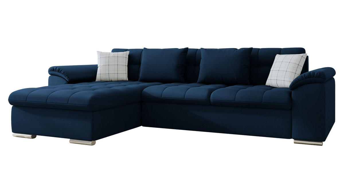 ECKSOFA Diana, Seite: Links - Dunkelblau, Holz/Textil (280/160cm) - MIRJAN24