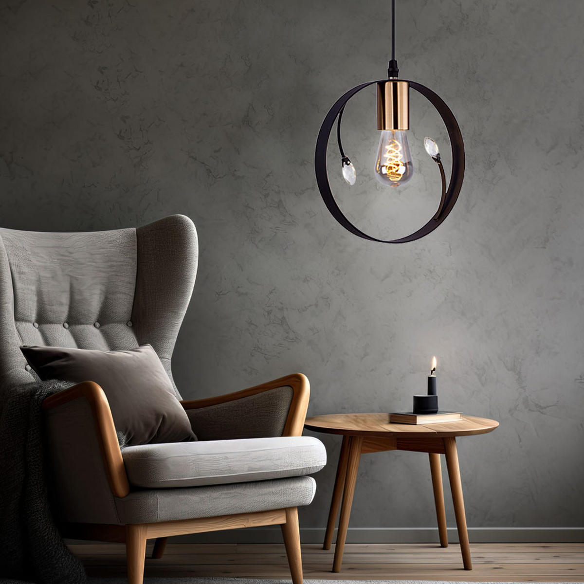 PENDELLEUCHTE VIGO schwarz klar - Schwarz, Metall (20/20/150cm)