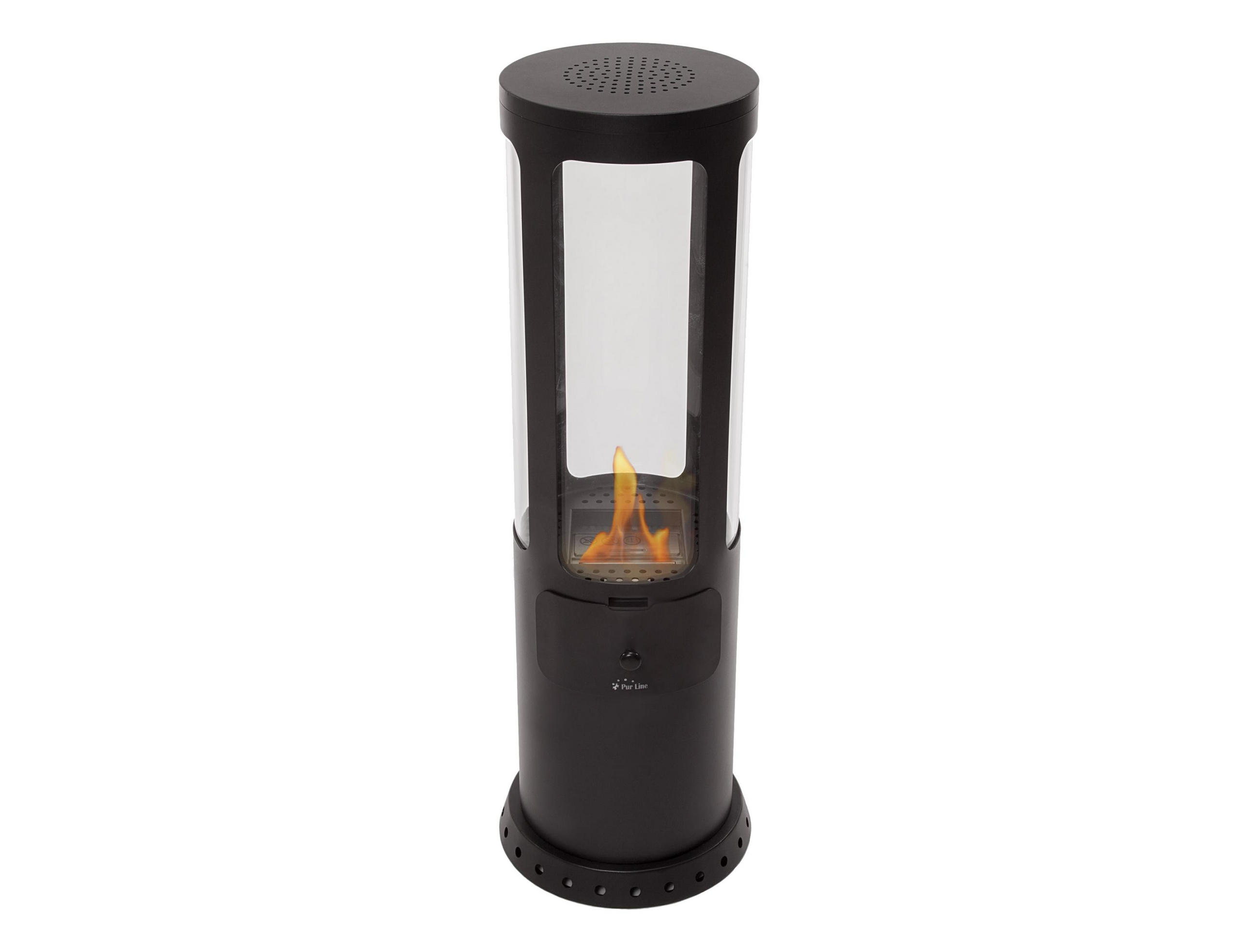 BIOETHANOL-OFEN Schwarz inklusive 1.5 L-Tank und 3 kW Leistung - Schwarz, Metall (37/110/37cm) - Purline