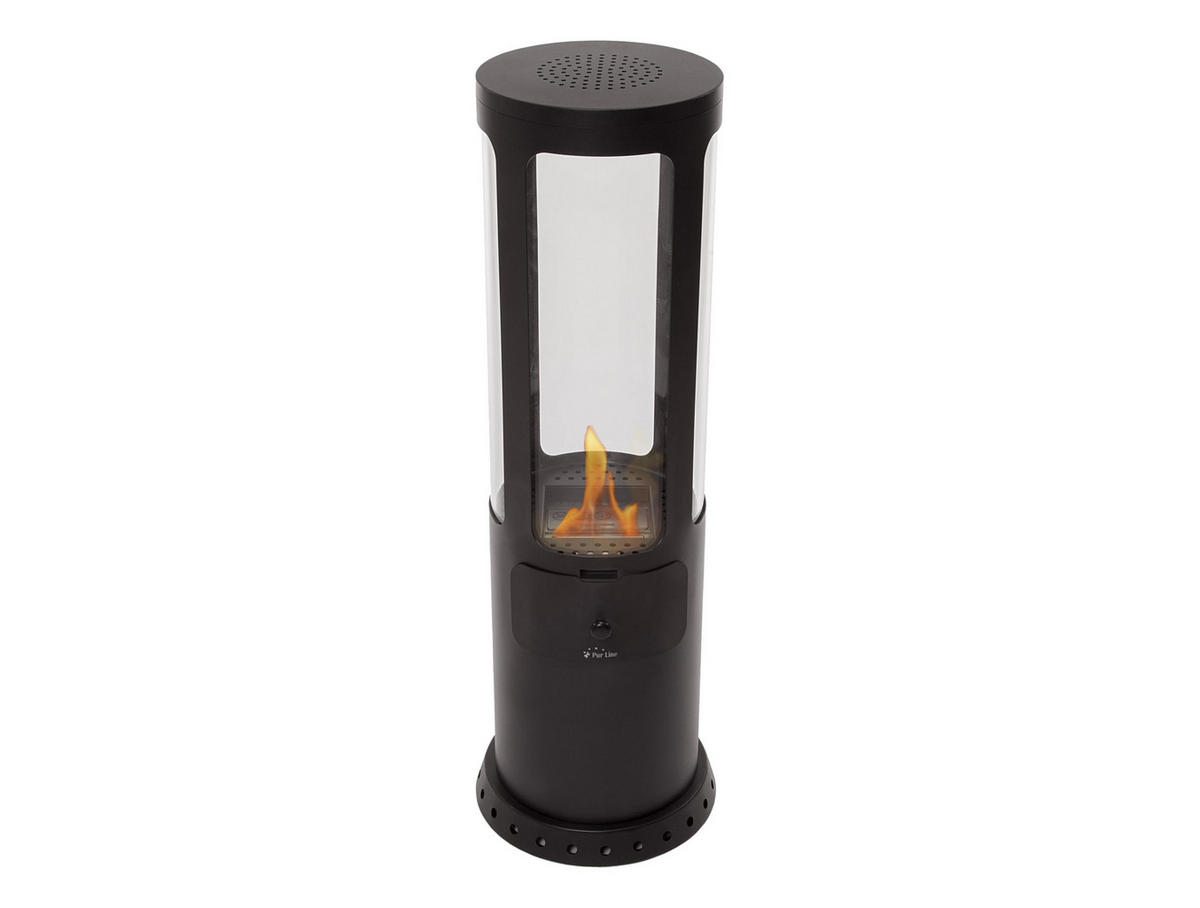 BIOETHANOL-OFEN Schwarz inklusive 1.5 L-Tank und 3 kW Leistung - Schwarz, Metall (37/110/37cm) - Purline