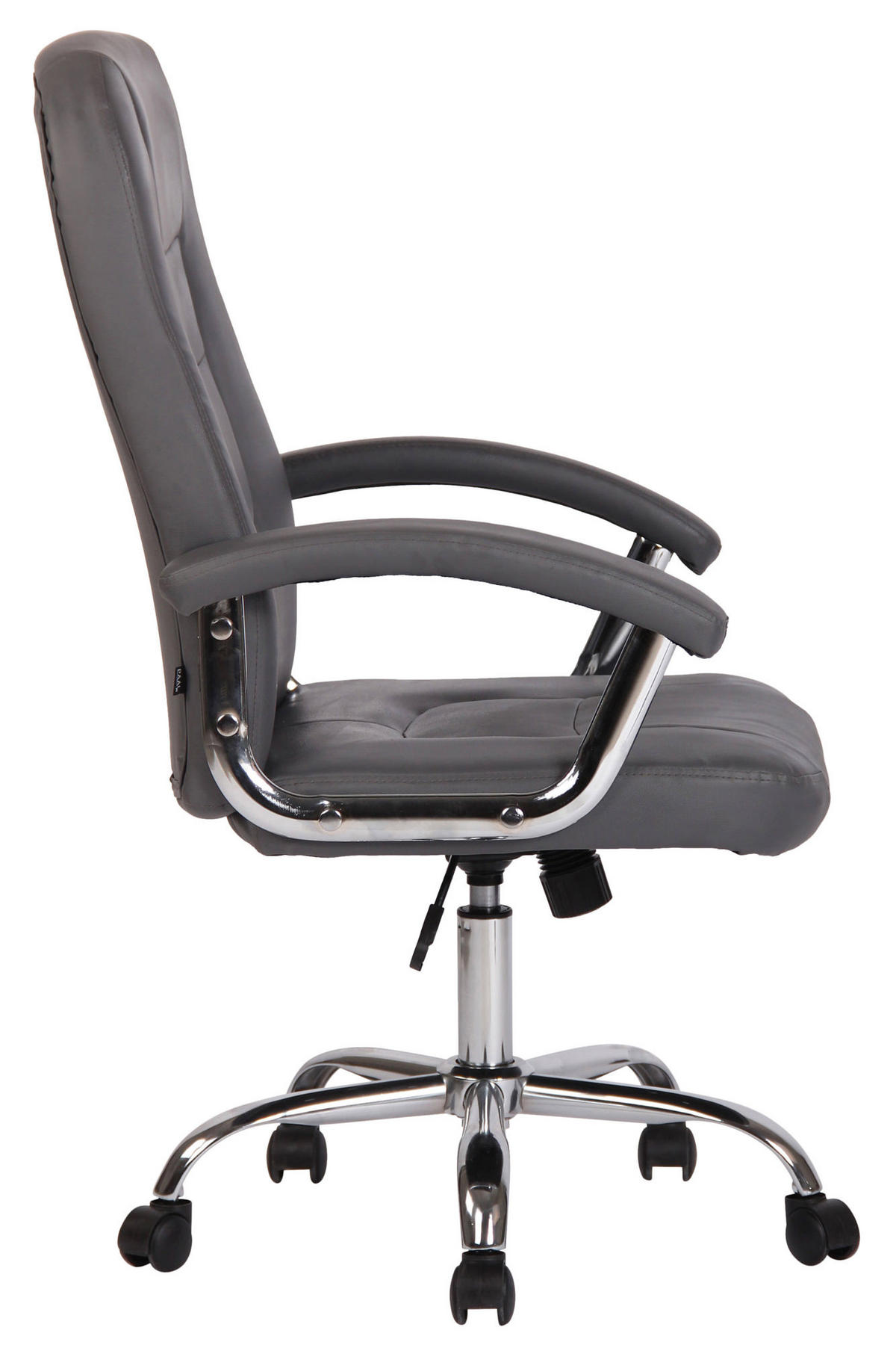 DREHSTUHL Lederlook Grau - Chromfarben/Grau, Textil/Metall (66/106/70cm) - CLP