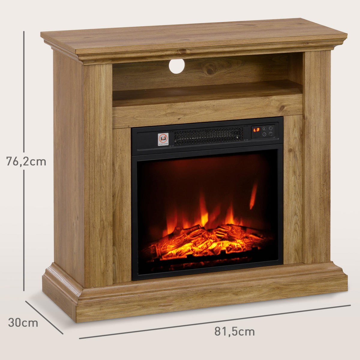 ELEKTROKAMIN DE-17042 3D-Flammeneffekt mit Fernbedienung Holzoptik Braun - Braun, Holzwerkstoff (81.5/76.2/30cm) - ComfortXL