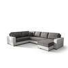 WOHNLANDSCHAFT Prado rechts mit Schlaffunktion und Bettzeugcontainer - Greige/Weiß, Textil (314/88/210cm) - SIMKAM Furniture