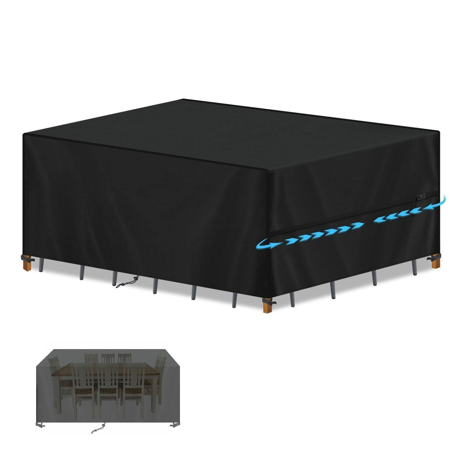 ABDECKUNG für Loungemöbel 230 x 130 x 95 cm Wasserdicht - Schwarz, Kunststoff (130/95/230cm)