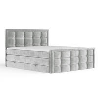 BOXSPRINGBETT Ambrosia Hellgrau 180/200 cm - Hellgrau/Schwarz, Holz/Holzwerkstoff (180/200cm) - Maison de Reve