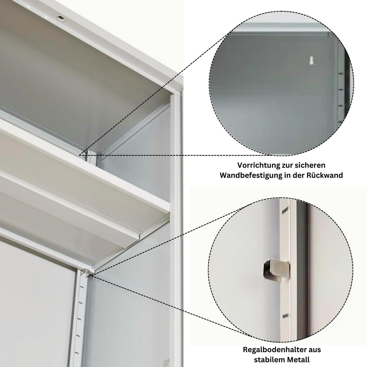 STAHLSCHRANK Bee mit 10 lackierten Fachböden 195x120x60 cm Korpusfarbe Lichtgrau Frontfarbe Anthrazit - Anthrazit, Metall (120/195/60cm)