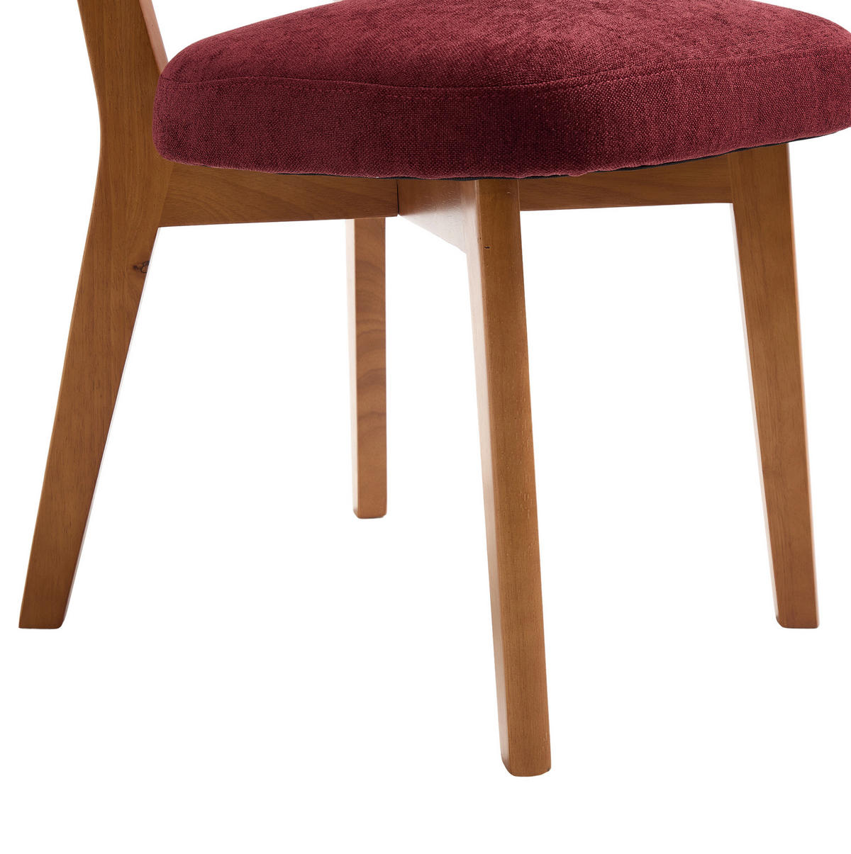 VIERFUSSSTUHL 54,5/47/77 cm weinrot aus Holz mit Stoffpolsterung - Weinrot, Holz (47/77/54.5cm) - OKWISH