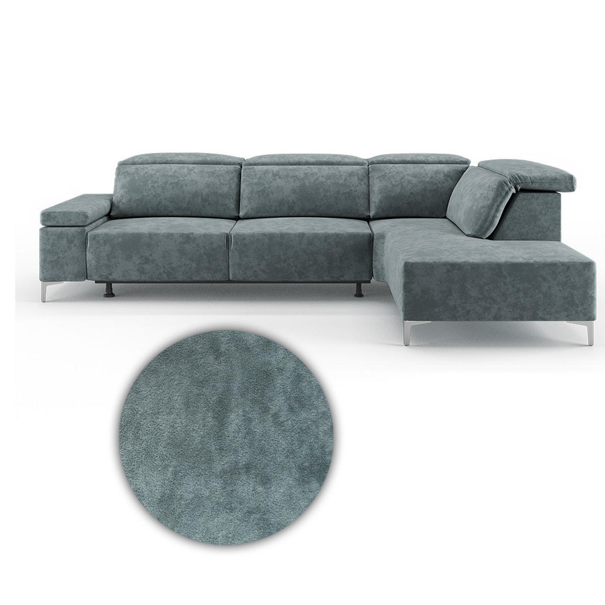 SOFA L FORM James Grau 218 x 301 cm Rechte Ecke - Grau, Holz (218/301cm) - VitaliSpa